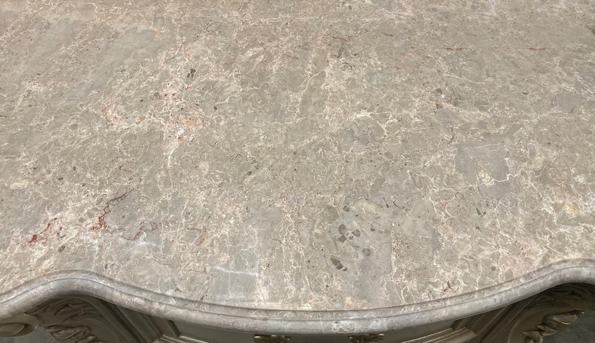 Gorsedd Marble & Antique White Nightstand - U&U Home Budget Furniture (Carteret, NJ)