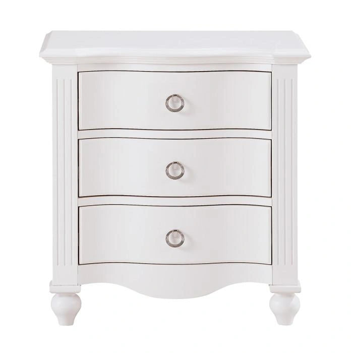 Meghan 3 Drawer Nightstand in White 2058WH-4