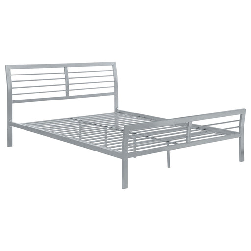 Cooper Queen Metal Bed Silver - U&U Home Budget Furniture (Carteret, NJ)