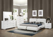 Jeremaine 5-piece Queen Bedroom Set Glossy White - U&U Home Budget Furniture (Carteret, NJ)