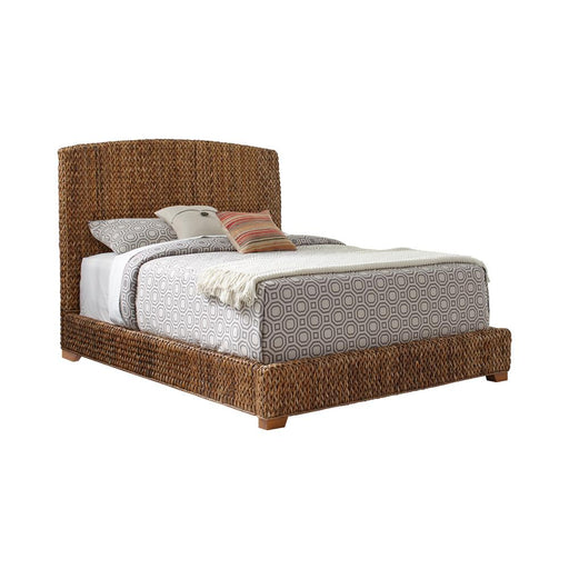 Laughton Hand-Woven Banana Leaf California King, E.King, & Queen Bed Amber - U&U Home Budget Furniture (Carteret, NJ)
