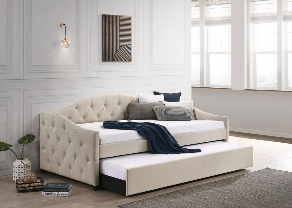 Sadie Upholstered Twin Daybed with Trundle - U&U Home Budget Furniture (Carteret, NJ)