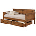 Oakdale Wood Twin Daybed with Trundle Rustic Honey - U&U Home Budget Furniture (Carteret, NJ)