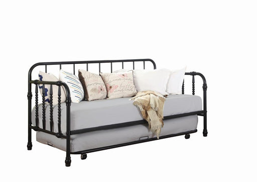 Marina Twin Metal Daybed with Trundle Black - U&U Home Budget Furniture (Carteret, NJ)