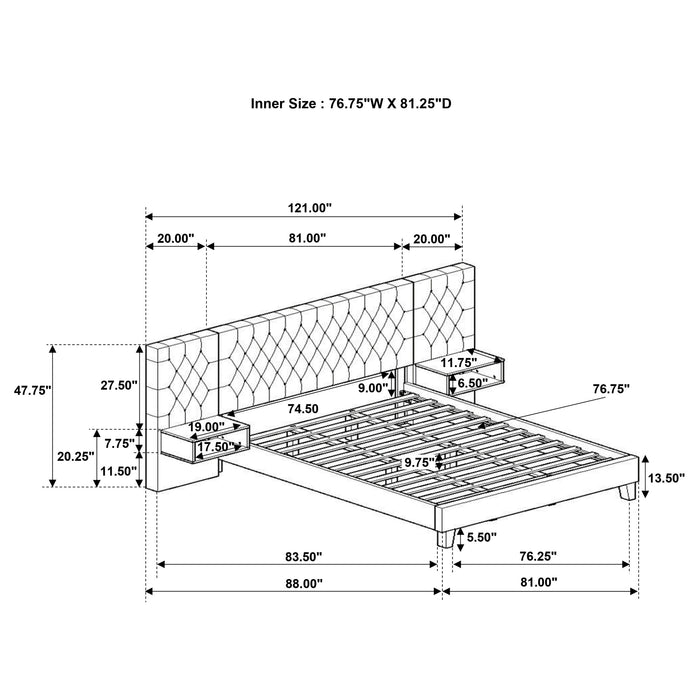 Marley Eastern King & Queen Bed - U&U Home Budget Furniture (Carteret, NJ)