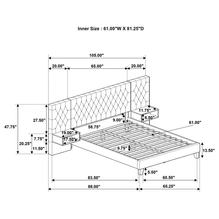 Marley Eastern King & Queen Bed - U&U Home Budget Furniture (Carteret, NJ)