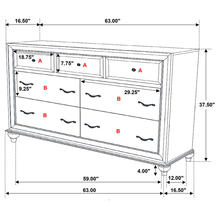 Barzini 5 & 4 Piece Bedroom Sets E.King & Queen - U&U Home Budget Furniture (Carteret, NJ)