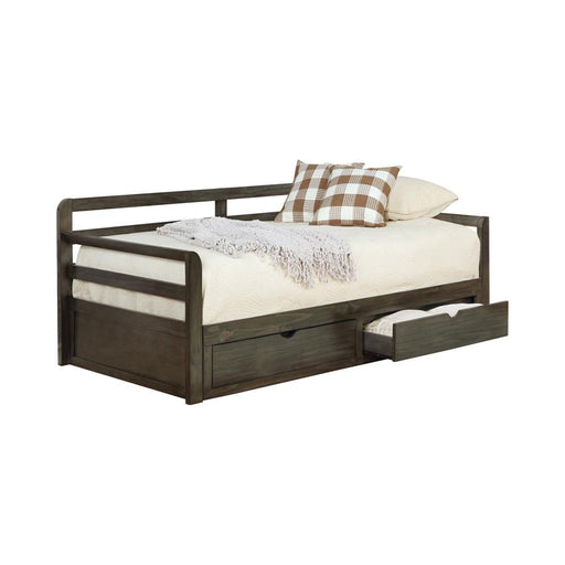 Sorrento 2-drawer Twin XL Daybed with Extension Trundle Grey - U&U Home Budget Furniture (Carteret, NJ)