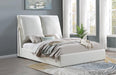 Gwendoline Upholstered Platform Bed with Pillow Headboard White - U&U Home Budget Furniture (Carteret, NJ)