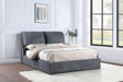 Laurel Upholstered Platform Bed with Pillow Headboard Charcoal Grey - U&U Home Budget Furniture (Carteret, NJ)