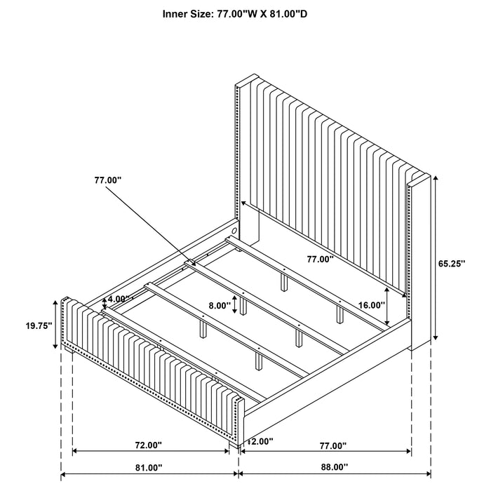 Natasha California King, E.King & Queen Bed - U&U Home Budget Furniture (Carteret, NJ)