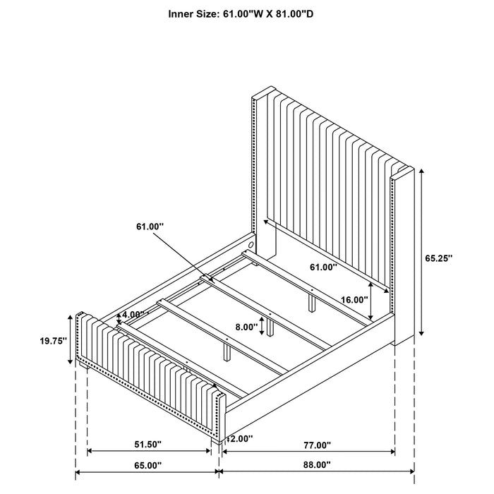 Natasha California King, E.King & Queen Bed - U&U Home Budget Furniture (Carteret, NJ)