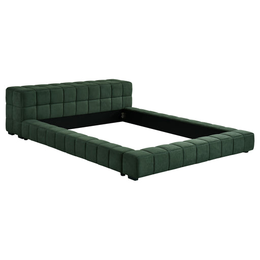 Trinity California King, E.king, Queen, & Full Bed Green & Light Taupe - U&U Home Budget Furniture (Carteret, NJ)