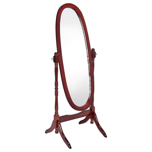 Foyet Oval Cheval Mirror Merlot - U&U Home Budget Furniture (Carteret, NJ)