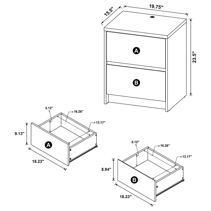 Westpark Nightstands - U&U Home Budget Furniture (Carteret, NJ)