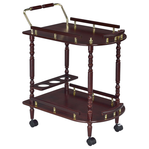 Palmer 2-tier Serving Cart Merlot and Brass - U&U Home Budget Furniture (Carteret, NJ)