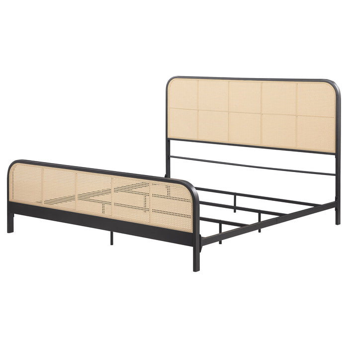 Lanewood Eastern King & Queen Bed Black & White - U&U Home Budget Furniture (Carteret, NJ)