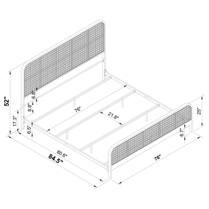 Lanewood Eastern King & Queen Bed Black & White - U&U Home Budget Furniture (Carteret, NJ)