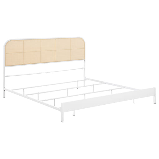 Amherst Eastern King, Queen, Full, & Twin Bed White & Black - U&U Home Budget Furniture (Carteret, NJ)