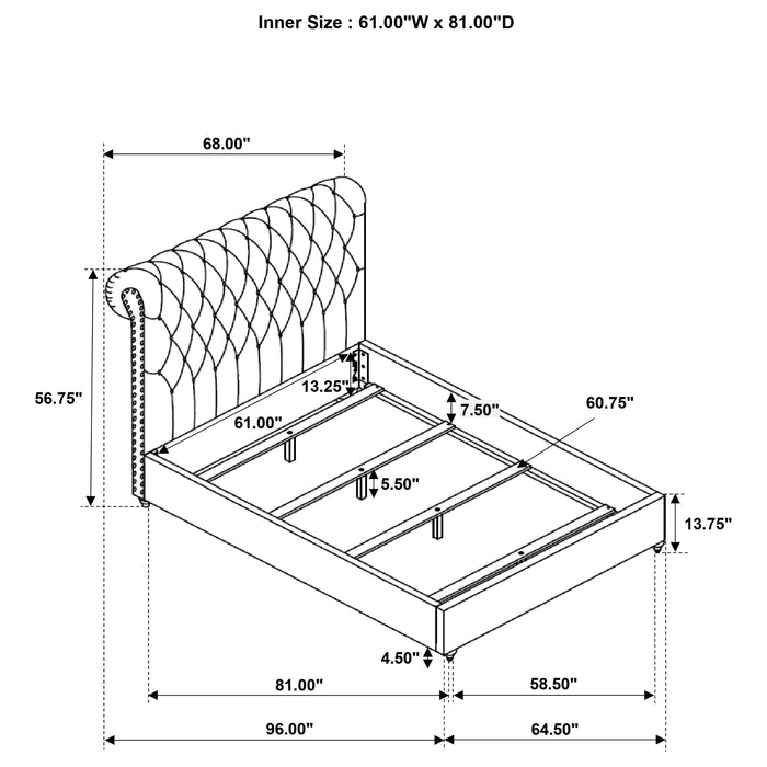 Devon California King, Full, Eastren King, & Queen Bed - U&U Home Budget Furniture (Carteret, NJ)