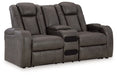 Fyne-Dyme Power Reclining Loveseat with Console - U&U Home Budget Furniture (Carteret, NJ)