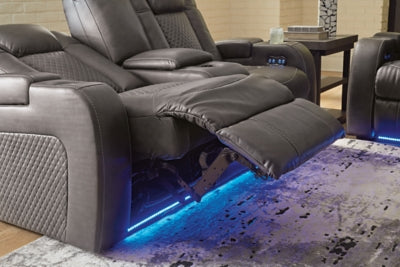 Fyne-Dyme Power Reclining Loveseat with Console - U&U Home Budget Furniture (Carteret, NJ)
