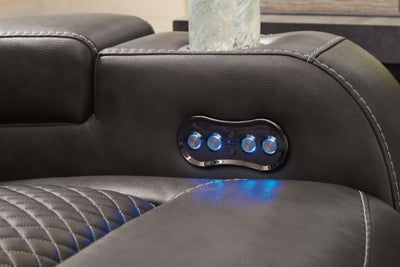Fyne-Dyme Power Reclining Loveseat with Console - U&U Home Budget Furniture (Carteret, NJ)