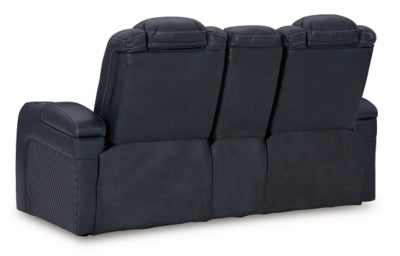 Fyne-Dyme Power Reclining Loveseat with Console - U&U Home Budget Furniture (Carteret, NJ)