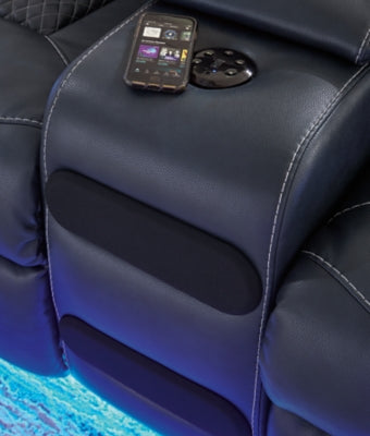 Fyne-Dyme Power Reclining Loveseat with Console - U&U Home Budget Furniture (Carteret, NJ)