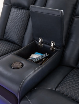 Fyne-Dyme Power Reclining Loveseat with Console - U&U Home Budget Furniture (Carteret, NJ)