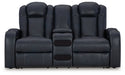 Fyne-Dyme Power Reclining Loveseat with Console - U&U Home Budget Furniture (Carteret, NJ)