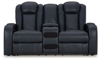 Fyne-Dyme Power Reclining Loveseat with Console - U&U Home Budget Furniture (Carteret, NJ)