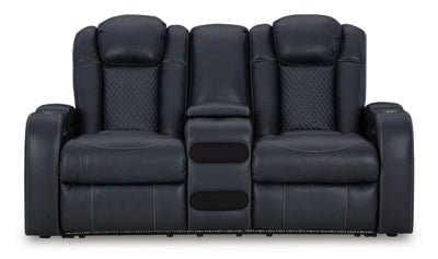 Fyne-Dyme Power Reclining Loveseat with Console - U&U Home Budget Furniture (Carteret, NJ)