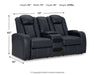 Fyne-Dyme Power Reclining Loveseat with Console - U&U Home Budget Furniture (Carteret, NJ)