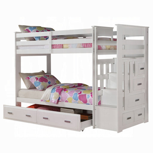 Allentown Twin-Twin Bunk Bed With Trundle and Storage - U&U Home Budget Furniture (Carteret, NJ)