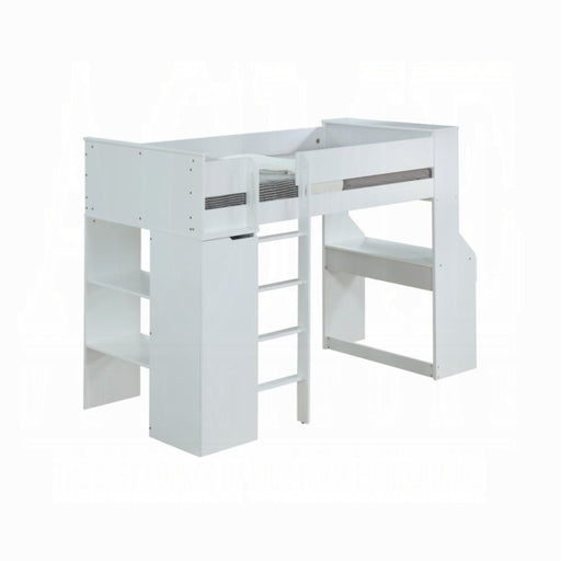 Ragna Twin Loft Bed With Desk and Wardrobe - U&U Home Budget Furniture (Carteret, NJ)