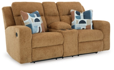 Kanlow Reclining Loveseat with Console - U&U Home Budget Furniture (Carteret, NJ)