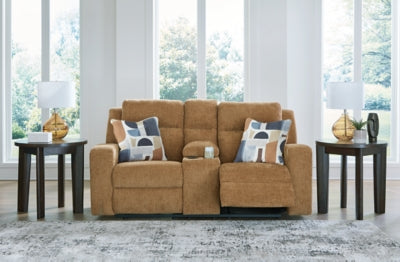 Kanlow Reclining Loveseat with Console - U&U Home Budget Furniture (Carteret, NJ)