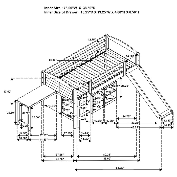 Millie Loft Beds - U&U Home Budget Furniture (Carteret, NJ)