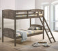 Flynn Bunk Bed Weathered Brown - U&U Home Budget Furniture (Carteret, NJ)
