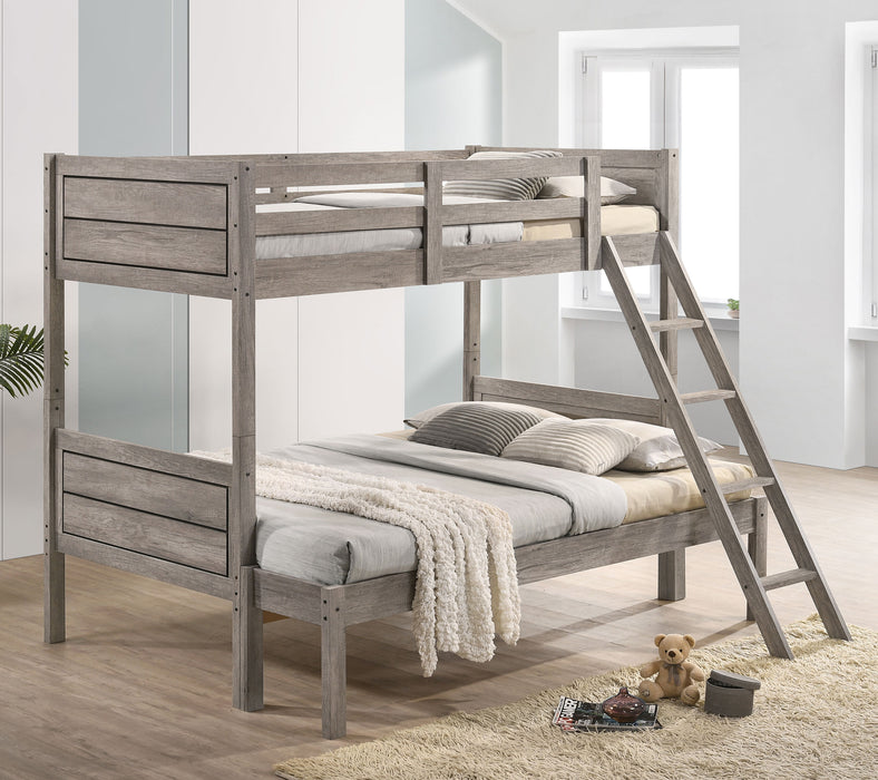 Ryder Bunk Bed Weathered Taupe - U&U Home Budget Furniture (Carteret, NJ)