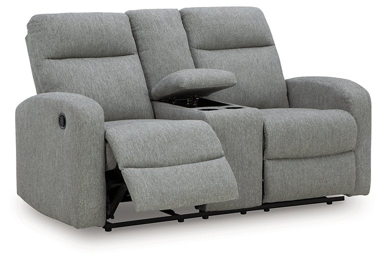 Gauntlet Reclining Loveseat with Console - U&U Home Budget Furniture (Carteret, NJ)