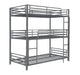 Maynard Metal Triple Twin Bunk Bed Gunmetal - U&U Home Budget Furniture (Carteret, NJ)
