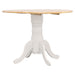 Allison Drop Leaf Round Dining Table Natural Brown and White - U&U Home Budget Furniture (Carteret, NJ)