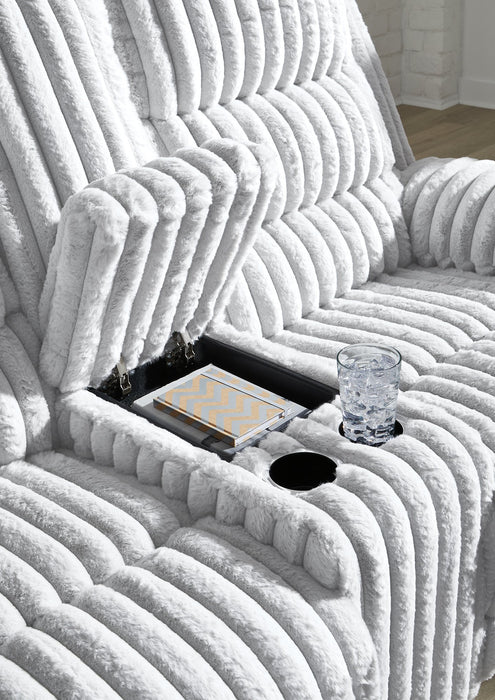 Rhines Falls Power Reclining Loveseat with Console - U&U Home Budget Furniture (Carteret, NJ)