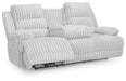 Rhines Falls Power Reclining Sofa with Drop Down Table - U&U Home Budget Furniture (Carteret, NJ)