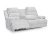 Rhines Falls Power Reclining Sofa with Drop Down Table - U&U Home Budget Furniture (Carteret, NJ)