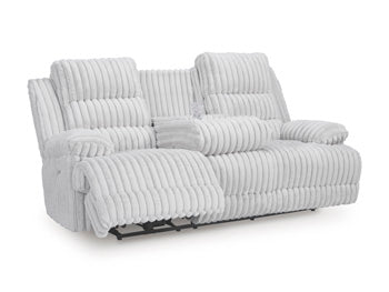 Rhines Falls Power Reclining Sofa with Drop Down Table - U&U Home Budget Furniture (Carteret, NJ)