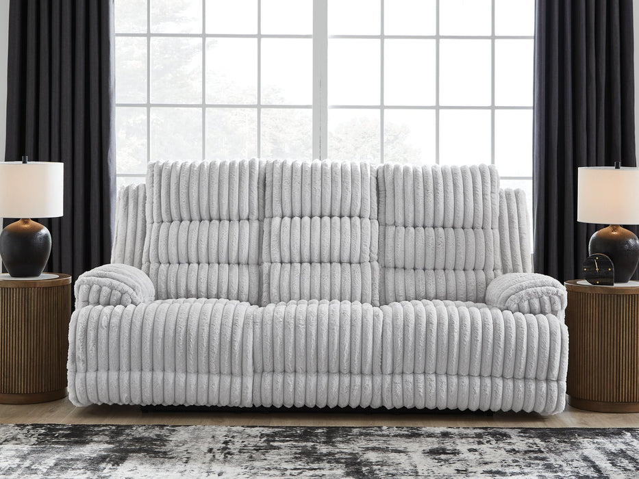Rhines Falls Power Reclining Sofa with Drop Down Table - U&U Home Budget Furniture (Carteret, NJ)