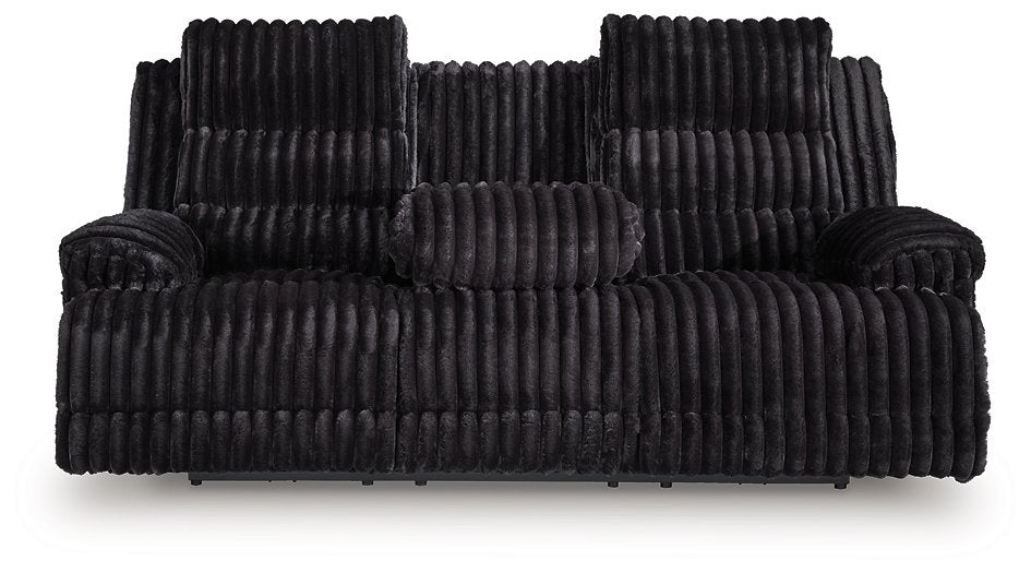 Rhine Falls Power Reclining Sofa with Drop Down Table - U&U Home Budget Furniture (Carteret, NJ)